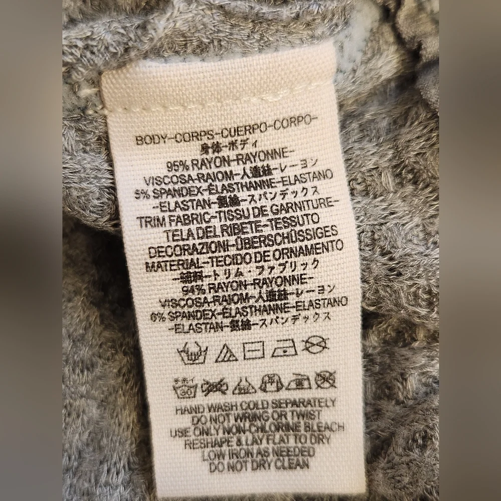 Free People Waffle We the Free Laguna Thermal Gray Swing Top XS